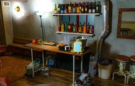 Bar set up for private events by party shakers